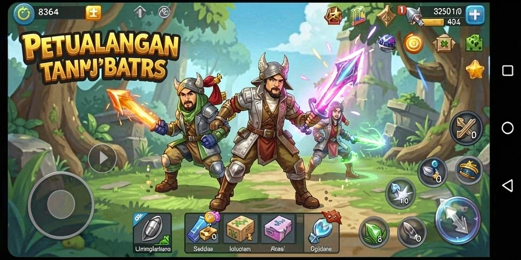 Screenshot gameplay 8364 yang menunjukkan aksi petualangan seru.