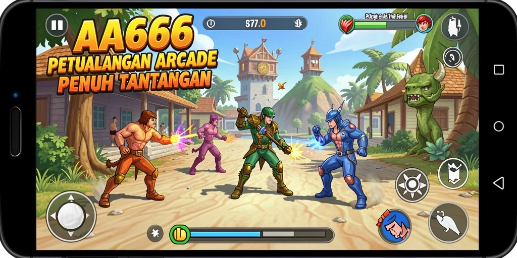 Screenshot gameplay AA666 menunjukkan aksi penuh warna dan tantangan seru.