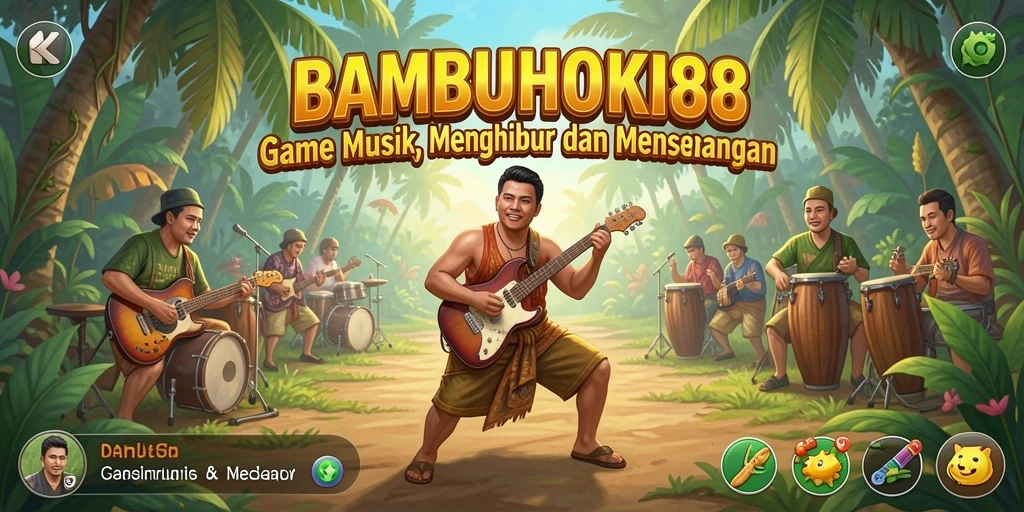 Tampilan gameplay <strong>BAMBUHOKI88</strong> yang menarik dengan interaksi musik.