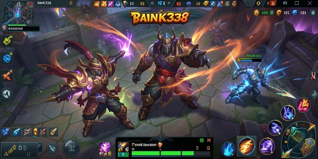 Tangkapan layar gameplay menarik dari BANK338 dengan aksi pertempuran tim.