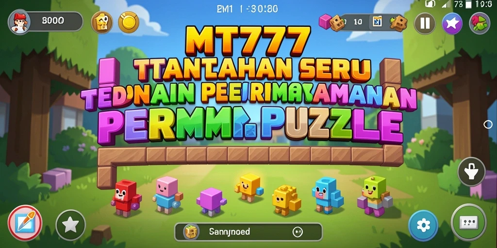 Tampilan gameplay MT777 yang penuh warna dan penuh tantangan teka-teki.