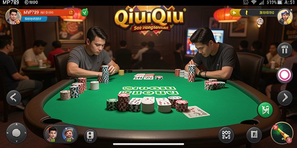 Screenshot menunjukkan aksi seru dalam bermain QiuQiu di MVP789.