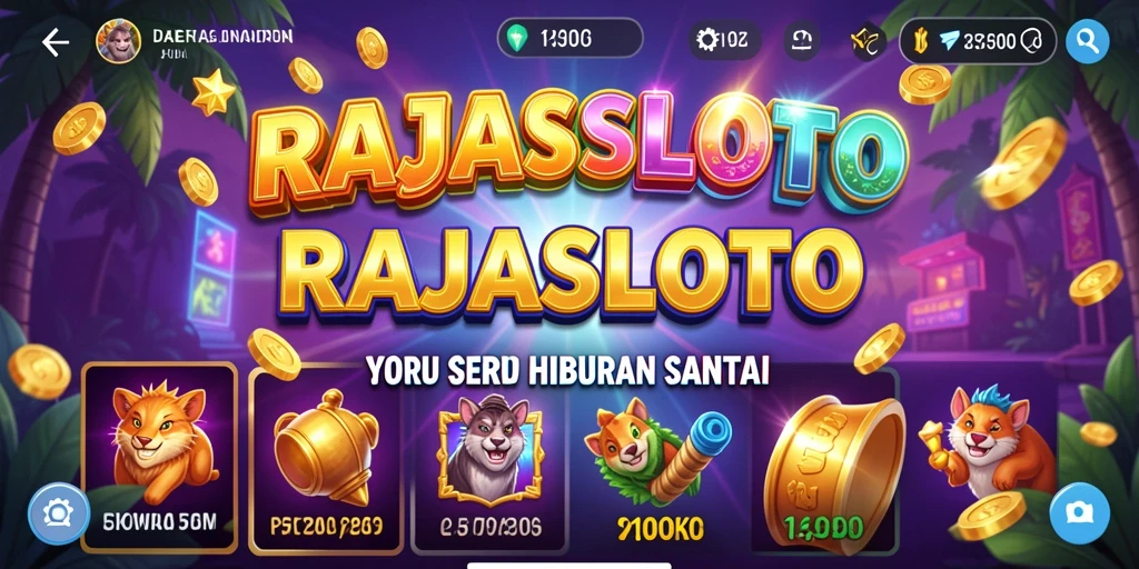 Screenshot utama RAJASLOTO menampilkan gameplay yang menarik dan seru.