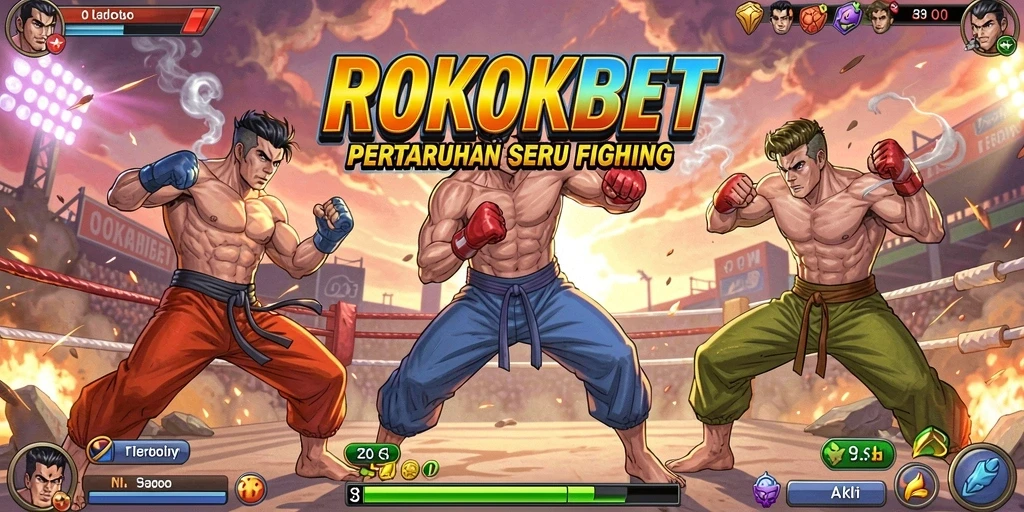 Screenshot ROKOKBET menampilkan aksi pertarungan yang mendebarkan.